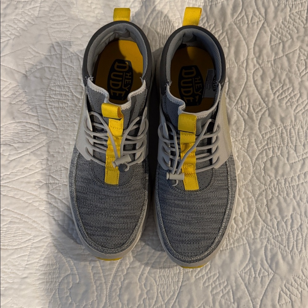 Hey Dude Gray and Yellow Men's Sneakers - Picture 2 of 6